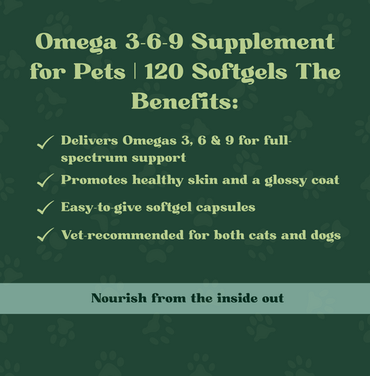 Omega 3-6-9 Supplement for Pets | 120 Softgels