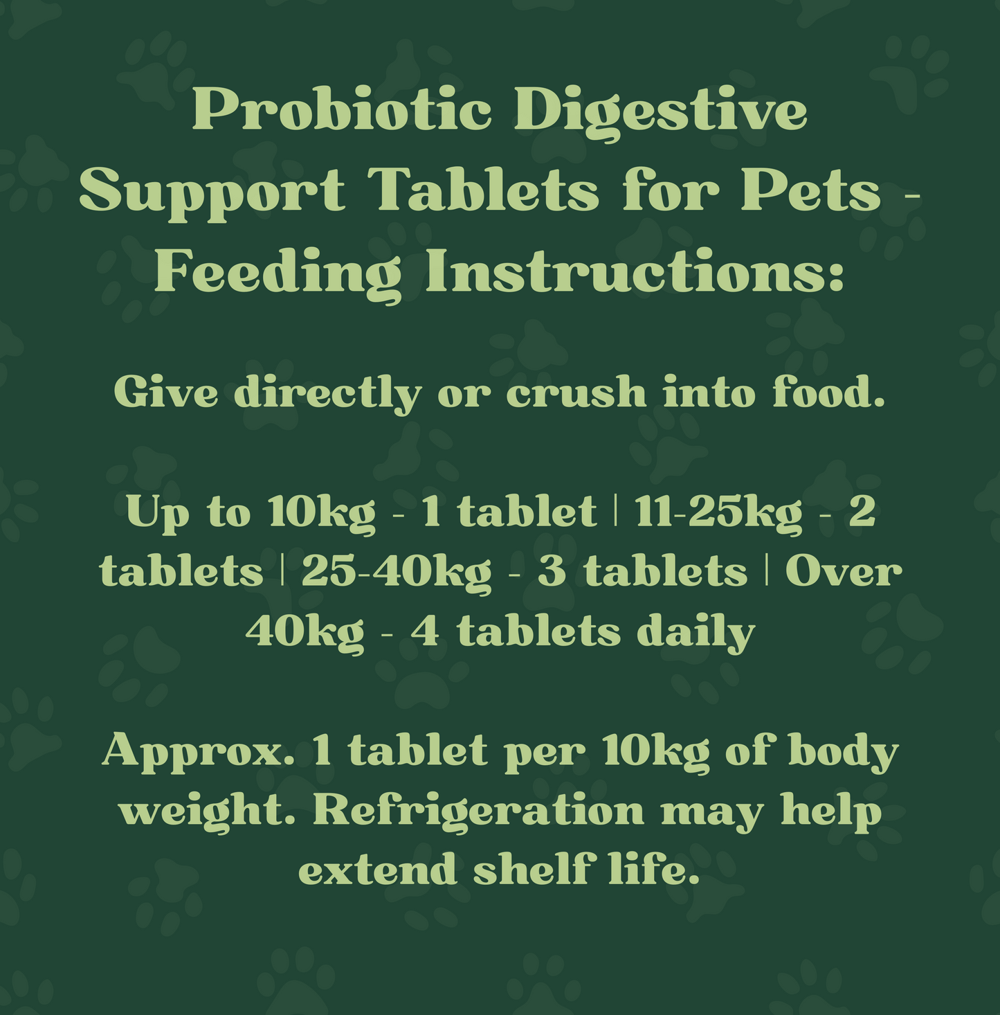 Probiotic Digestive Support Tablets for Pets | 120 Tablets