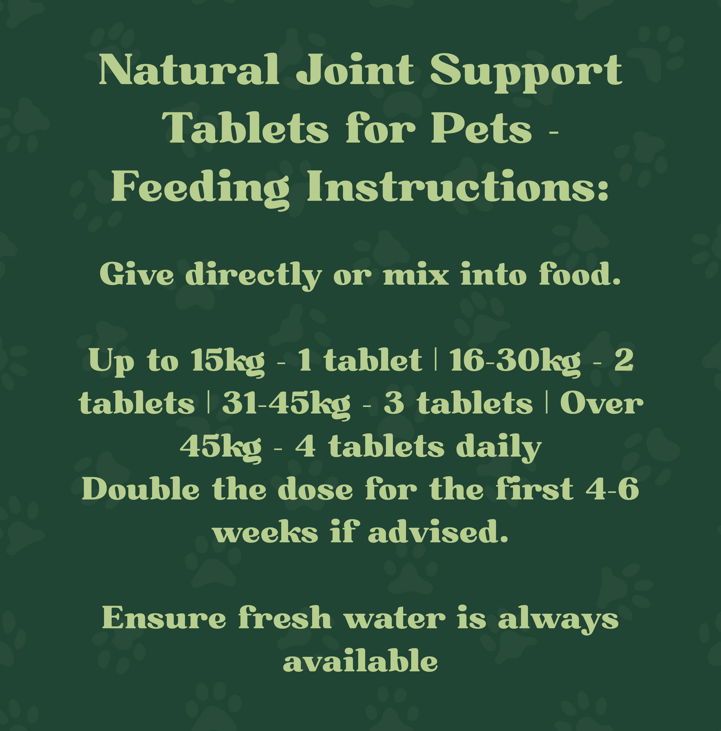 Natural Joint Support Tablets for Pets | 120 Tablets